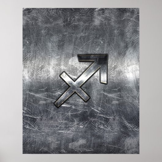 Sagittarius Zodiac Sign Distress Steel Poster (Voorkant)