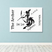 Sagittarius Zodiac Sign en Symbool Canvas Afdruk (Insitu (Houten vloer))