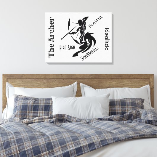 Sagittarius Zodiac Sign en Symbool Canvas Afdruk (Insitu (Slaapkamer))
