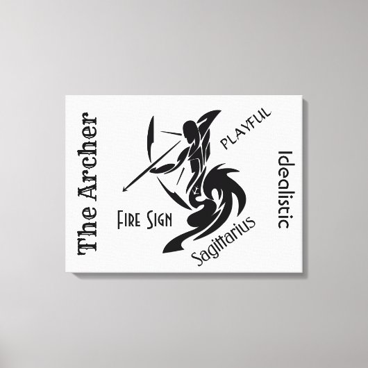 Sagittarius Zodiac Sign en Symbool Canvas Afdruk (Voorkant)