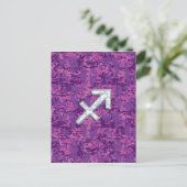 Sagittarius Zodiac Sign Fuchsia Digital Camouflage Briefkaart (Staand voorkant)