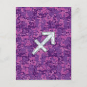 Sagittarius Zodiac Sign Fuchsia Digital Camouflage Briefkaart (Voorkant)