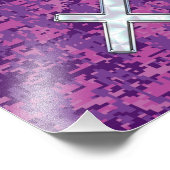 Sagittarius Zodiac Sign Fuchsia Digital Camouflage Foto Afdruk (Hoek)