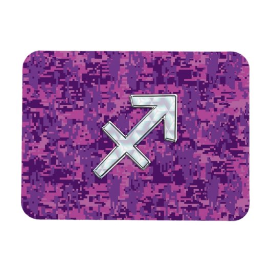 Sagittarius Zodiac Sign Fuchsia Digital Camouflage Magneet (Horizontaal)