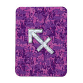 Sagittarius Zodiac Sign Fuchsia Digital Camouflage Magneet (Verticaal)
