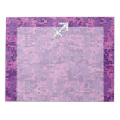Sagittarius Zodiac Sign Fuchsia Digital Camouflage Notitieblok (Voorkant)
