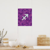 Sagittarius Zodiac Sign Fuchsia Digital Camouflage Poster (Keuken)