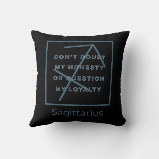 Sagittarius Zodiac Sign Fun Quote Blue Birthday Kussen (Achterkant)