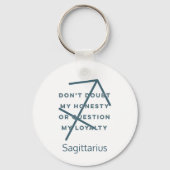 Sagittarius Zodiac Sign Fun Quote Blue Birthday Sleutelhanger (Voorkant)