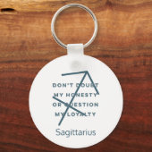 Sagittarius Zodiac Sign Fun Quote Blue Birthday Sleutelhanger (Voorkant)