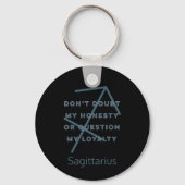 Sagittarius Zodiac Sign Fun Quote Blue Birthday Sleutelhanger (Achterkant)