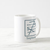 Sagittarius Zodiac Sign Fun Quote Blue Text Koffiemok (Voorkant rechts)