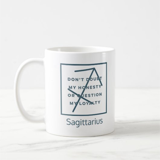 Sagittarius Zodiac Sign Fun Quote Blue Text Koffiemok (Links)