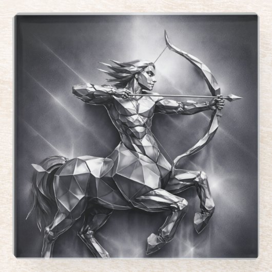 sagittarius zodiac sign glazen onderzetter (Voorkant)