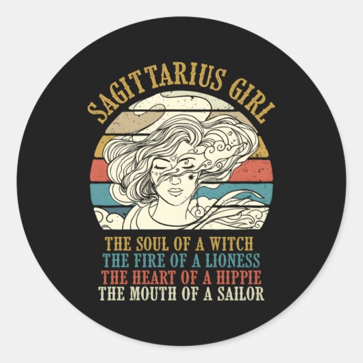 Sagittarius Zodiac Sign Horoscope Ronde Sticker (Voorkant)