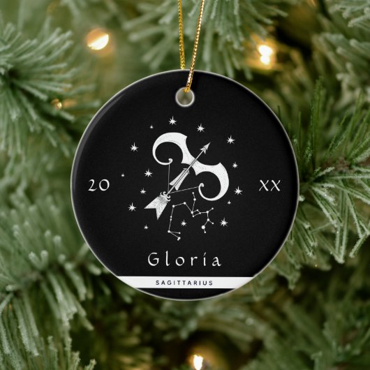 Sagittarius Zodiac Sign Horoscope Symbool Keramisch Ornament (Boom)