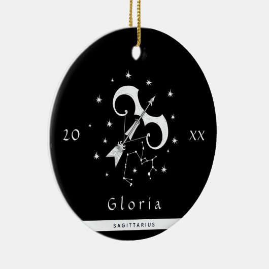 Sagittarius Zodiac Sign Horoscope Symbool Keramisch Ornament (Rechts)