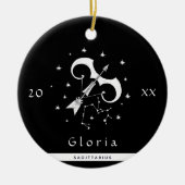 Sagittarius Zodiac Sign Horoscope Symbool Keramisch Ornament (Voorkant)