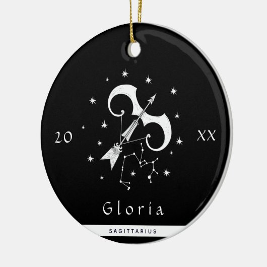 Sagittarius Zodiac Sign Horoscope Symbool Keramisch Ornament (Links)