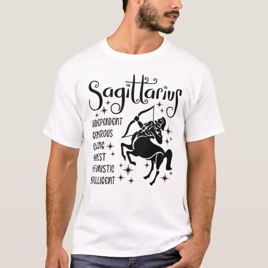 Sagittarius Zodiac Sign Horoscope T-shirt (Voorkant)