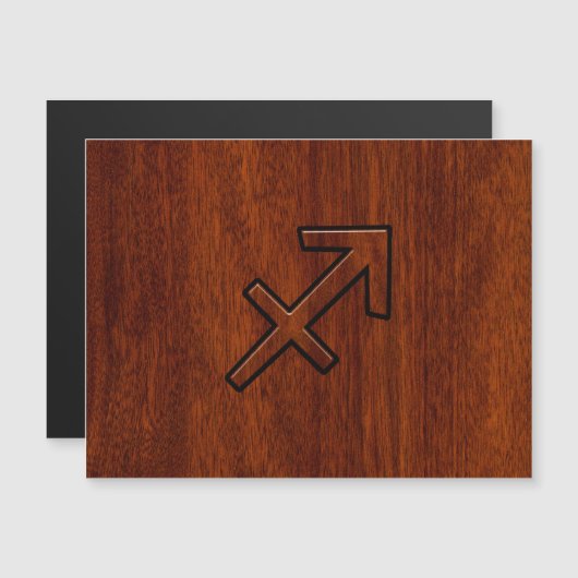Sagittarius Zodiac Sign in Mahogany Brown Style (Voorkant / Achterkant)
