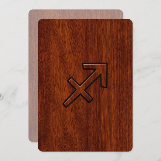 Sagittarius Zodiac Sign in Mahogany Style (Voorkant / Achterkant)