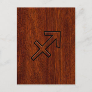 Sagittarius Zodiac Sign in Mahogany Style Briefkaart