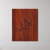 Sagittarius Zodiac Sign in Mahogany Style Canvas Afdruk (Voorkant)