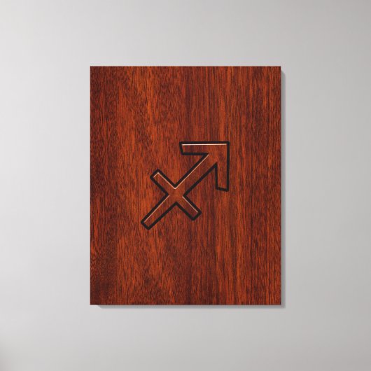 Sagittarius Zodiac Sign in Mahogany Style Canvas Afdruk (Voorkant)