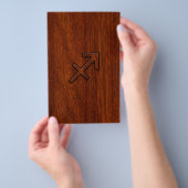 Sagittarius Zodiac Sign in Mahogany Style Flyer (Hand)