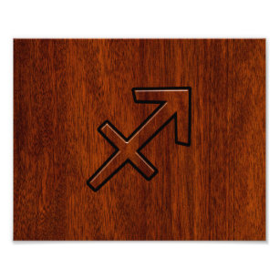 Sagittarius Zodiac Sign in Mahogany Style Foto Afdruk