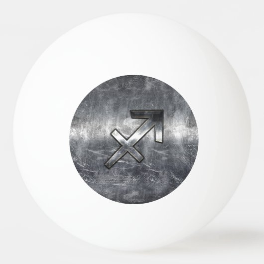 Sagittarius Zodiac Sign in Silver Steel look Pingpongbal