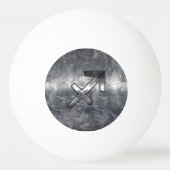 Sagittarius Zodiac Sign in Silver Steel look Pingpongbal