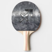Sagittarius Zodiac Sign in Silver Steel look Tafeltennisbatje (Voorkant)