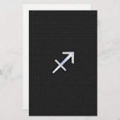 Sagittarius Zodiac Sign on Black Snake Skin Decor Briefpapier (Voorkant / Achterkant)
