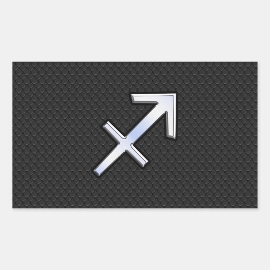 Sagittarius Zodiac Sign on Black Snake Skin Decor Rechthoekige Sticker (Voorkant)