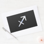 Sagittarius Zodiac Sign on Black Snake Skin Decor Rechthoekige Sticker (Envelop)