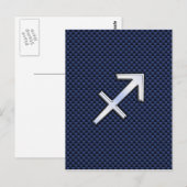 Sagittarius Zodiac Sign on Blue Carbon Fiber Decor Briefkaart (Voorkant / Achterkant)