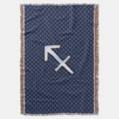 Sagittarius Zodiac Sign on Blue Carbon Fiber Decor Deken (Voorkant Verticaal)