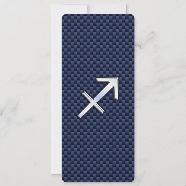 Sagittarius Zodiac Sign on Blue Carbon Fiber Print (Voorkant)