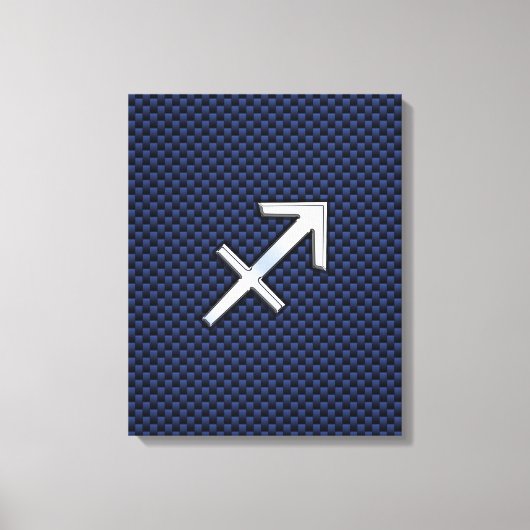 Sagittarius Zodiac Sign on Blue Carbon Fiber Print (Voorkant)