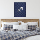 Sagittarius Zodiac Sign on Blue Carbon Fiber Print (Insitu (Slaapkamer))