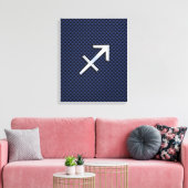 Sagittarius Zodiac Sign on Blue Carbon Fiber Print (Insitu (Woonkamer))