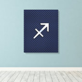 Sagittarius Zodiac Sign on Blue Carbon Fiber Print (Insitu (Houten vloer))