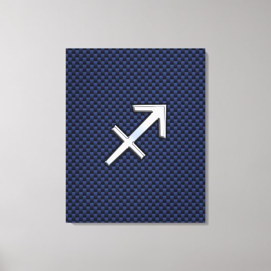 Sagittarius Zodiac Sign on Blue Carbon Fiber Print (Voorkant)