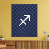 Sagittarius Zodiac Sign on Blue Carbon Fiber Print (Insitu (Woonkamer))