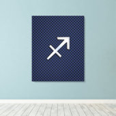 Sagittarius Zodiac Sign on Blue Carbon Fiber Print (Insitu (Houten vloer))
