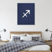 Sagittarius Zodiac Sign on Blue Carbon Fiber Print (Insitu (Slaapkamer))