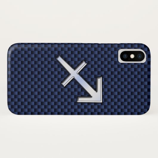 Sagittarius Zodiac Sign on Blue Carbon Fiber Print Case-Mate iPhone Case (Achterkant (horizontaal))