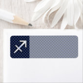 Sagittarius Zodiac Sign on Blue Carbon Fiber Print Etiket (Insitu)